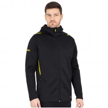 JAKO Leisure Jacket Challenge with Hood (100% Polyester) Black/Yellow Men