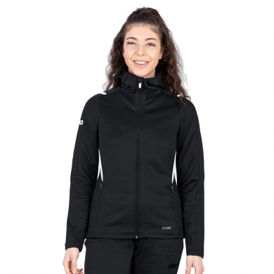 JAKO Leisure Jacket Challenge with Hood (100% Polyester) black/white Women