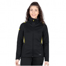 JAKO Leisure Jacket Challenge with Hood (100% Polyester) Black/Yellow Women