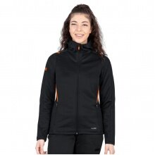 JAKO Leisure Jacket Challenge with Hood (100% Polyester) black/orange Women