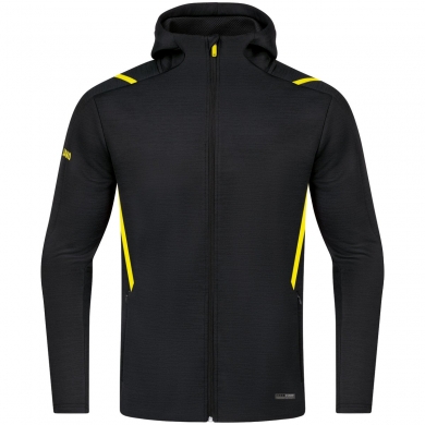 JAKO Leisure Jacket Challenge with Hood (100% Polyester) black/yellow Boys