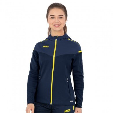 JAKO Hooded Jacket Champ 2.0 (100% Polyester) navy/blue/yellow Women