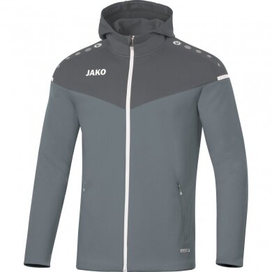 JAKO Hooded Jacket Champ 2.0 (100% Polyester) grey Kids