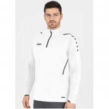 JAKO Long Sleeve Zip Top Challenge - Fleece Lining, Zip Fastening - White Men