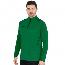 JAKO Long-sleeved Shirt Ziptop Challenge - Fleece Lining, Zip Fastening - Green Men