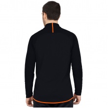 JAKO Long Sleeve Shirt Ziptop Challenge - Fleece Lining, Zip Fastening - Black/Orange Men