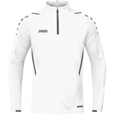 JAKO Long-sleeved Shirt Ziptop Challenge - Fleece lining, Zip fastening - white Boys