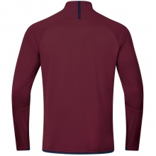 JAKO Long Sleeve Zip Top Challenge - Fleece Lining, Zip Fastening - Burgundy Boys