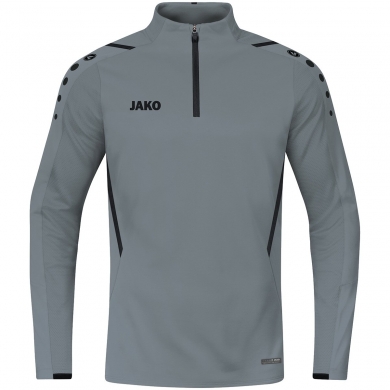 JAKO Long Sleeve Zip Top Challenge - Fleece Lining, Zipper - Dark Grey Boys