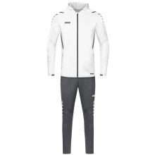 JAKO Training Suit Challenge with Hood (Jacket and Trousers) White/Grey