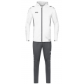 JAKO Tracksuit Challenge with Hood (Jacket and Trousers) White/Anthracite Grey Boys