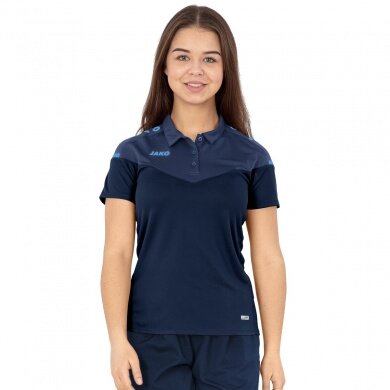 JAKO Sport Polo Champ 2.0 (100% Polyester) navy/blue/light blue Women