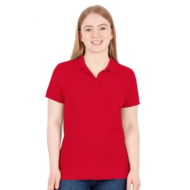 JAKO Leisure Polo Organic Pique (Organic Cotton, 200g/m2) red Women