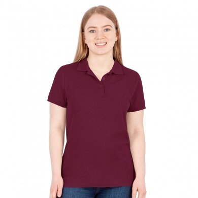 JAKO Leisure Polo Organic Pique (Organic Cotton, 200g/m2) Burgundy Women