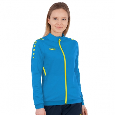 JAKO Polyester Jacket Challenge - Side Pockets, Modern Look - Light Blue/Yellow Women