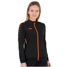 JAKO Polyester Jacket Challenge - Side Pockets, Modern Look - Black/Orange Women