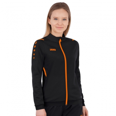 JAKO Polyester Jacket Challenge - Side Pockets, Modern Look - Black/Orange Women