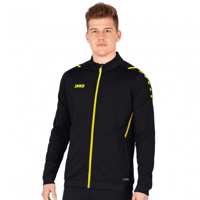 JAKO Polyester Jacket Challenge - Side Pockets, Modern Look - Black/Yellow Men