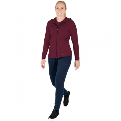 JAKO Training Suit Challenge with Hood (Jacket and Trousers) Burgundy/Dark Blue Women