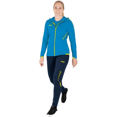 JAKO Tracksuit Challenge with Hood (Jacket and Trousers) Light Blue/Dark Blue Women