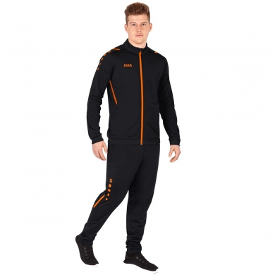 JAKO Polyester Challenge Training Suit (Jacket and Trousers) Black/Orange Men