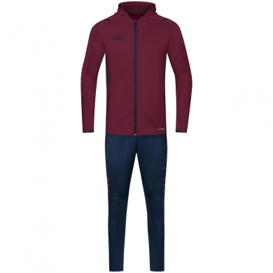 JAKO Tracksuit Challenge with Hood (Jacket and Trousers) Burgundy/Dark Blue Boys