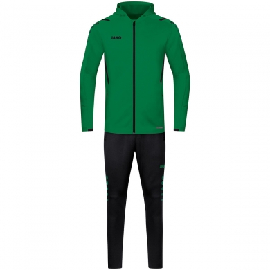 JAKO Tracksuit Challenge with Hood (Jacket and Trousers) Green/Black Boys