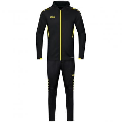 JAKO Tracksuit Challenge with Hood (Jacket and Trousers) black/yellow Boys