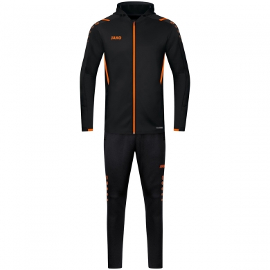 JAKO Tracksuit Challenge with Hood (Jacket and Trousers) black/orange Boys