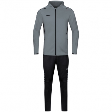 JAKO Tracksuit Challenge with Hood (Jacket and Trousers) Dark Grey/Black Boys