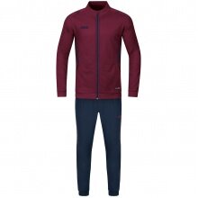 JAKO Polyester Challenge Training Suit (Jacket and Trousers) Burgundy/Navy Boys