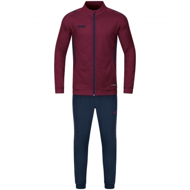 JAKO Polyester Challenge Training Suit (Jacket and Trousers) Burgundy/Navy Boys