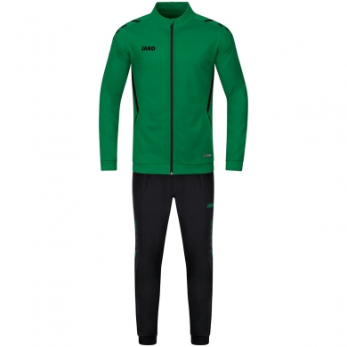 JAKO Polyester Challenge Training Suit (Jacket and Trousers) Green/Black Boys