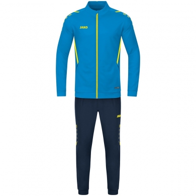 JAKO Polyester Challenge Training Suit (Jacket and Trousers) Light Blue/Dark Blue Boys