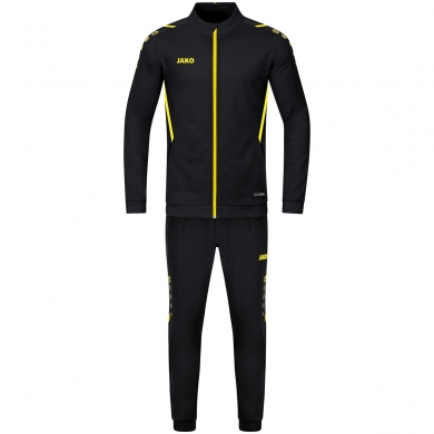 JAKO Training Suit Polyester Challenge (Jacket and Trousers) black/yellow Boys