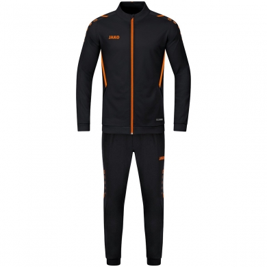 JAKO Polyester Challenge Training Suit (Jacket and Trousers) black/orange Boys