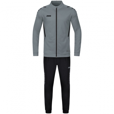 JAKO Polyester Challenge Training Suit (Jacket and Trousers) Dark Grey/Black Boys