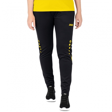 JAKO Training Pants Pant Challenge (Double-Stretch-Knit, breathable, high wearing comfort) long black/yellow Women