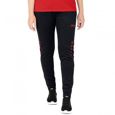 JAKO Training Pants Challenge (Double-Stretch-Knit, breathable, high comfort) long black/red Women