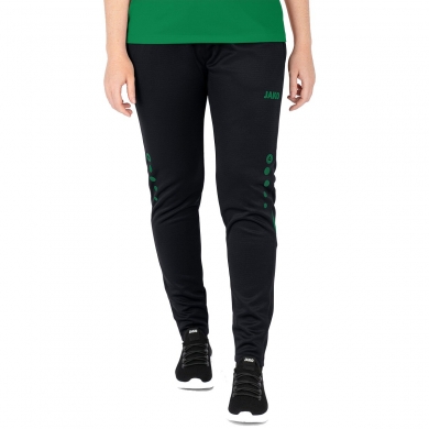 JAKO Training Pants Challenge (Double-Stretch-Knit, breathable, high comfort) long black/green Women