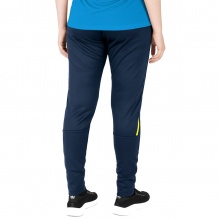 JAKO Training Pants Challenge (Double-Stretch-Knit, breathable, high wearing comfort) long dark blue/yellow Women