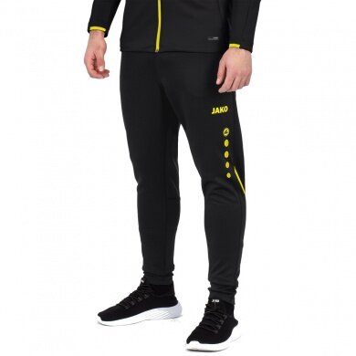 JAKO Training Pants Pant Challenge (Double-Stretch-Knit, breathable, high wearing comfort) long black/yellow Men