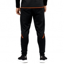 JAKO Training Pants Pant Challenge (Double-Stretch-Knit, breathable, high wearing comfort) long black/orange Men