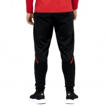 JAKO Training Pants Challenge (Double-Stretch-Knit, breathable, high wearing comfort) long black/red Men