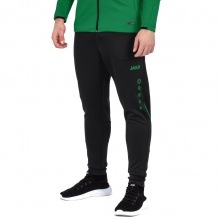 JAKO Training Pants Pant Challenge (Double-Stretch-Knit, breathable, high wearing comfort) long black/green Men