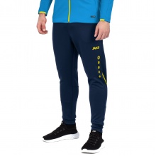 JAKO Training Pants Pant Challenge (Double-Stretch-Knit, breathable, high wearing comfort) long dark blue/yellow Men