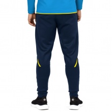 JAKO Training Pants Pant Challenge (Double-Stretch-Knit, breathable, high wearing comfort) long dark blue/yellow Men