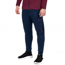 JAKO Training Pants Challenge (Double-Stretch-Knit, breathable, high wearing comfort) long dark blue/red Men