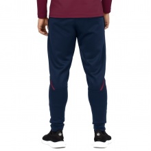 JAKO Training Pants Challenge (Double-Stretch-Knit, breathable, high wearing comfort) long dark blue/red Men