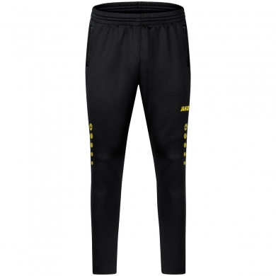 JAKO Training Pants Challenge (Double-Stretch-Knit, breathable, high wearing comfort) long black/yellow Children